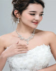 Bridal Jewelry Set - Rhinestone Necklace and Chain