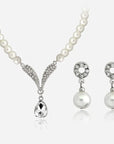 Korean Bridal Jewelry Set with Pearl Necklace