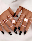 12PCS Gold Stackable Rings Set