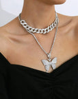 Glimmering Butterfly Necklace Set