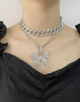 Glimmering Butterfly Necklace Set