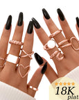 12PCS Gold Stackable Rings Set