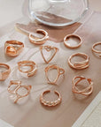 12PCS Gold Stackable Rings Set