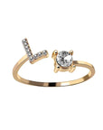 Chic Letter Charm Ring