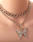 Glimmering Butterfly Necklace Set