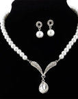 Korean Bridal Jewelry Set with Pearl Necklace