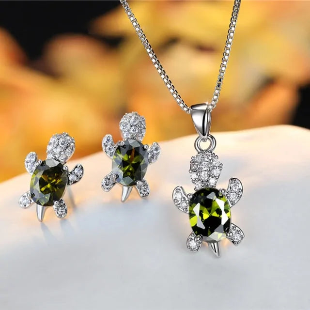 Turtle Tranquility Necklace Earring Set