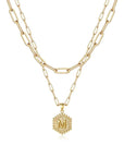 Chic Hexagon Letter Necklace