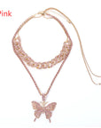 Glimmering Butterfly Necklace Set