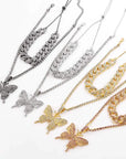 Glimmering Butterfly Necklace Set