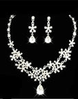 Bridal Jewelry Set - Rhinestone Necklace and Chain