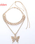 Glimmering Butterfly Necklace Set