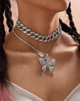 Glimmering Butterfly Necklace Set