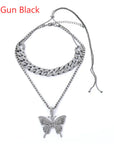 Glimmering Butterfly Necklace Set