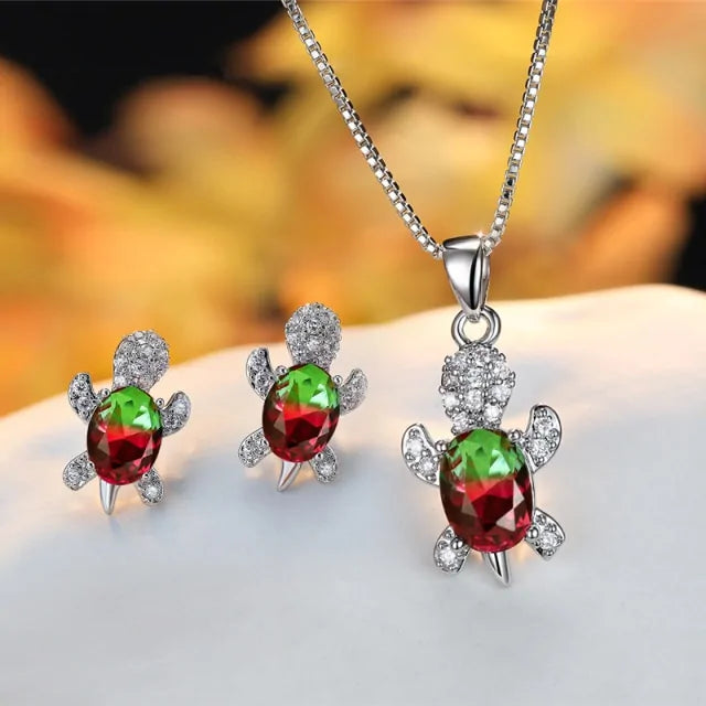 Turtle Tranquility Necklace Earring Set