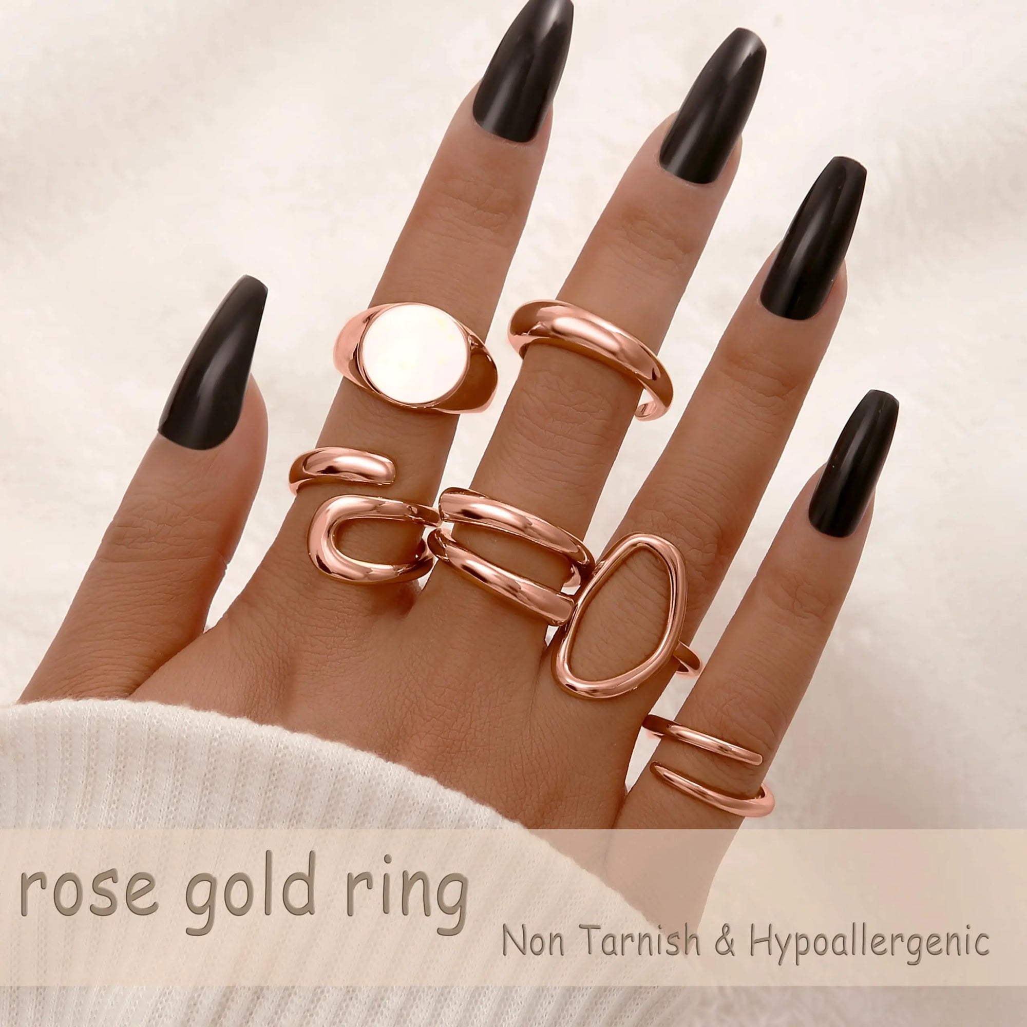 12PCS Gold Stackable Rings Set
