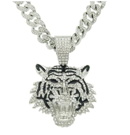 Roar of Glam: Sparkling Tiger Necklace