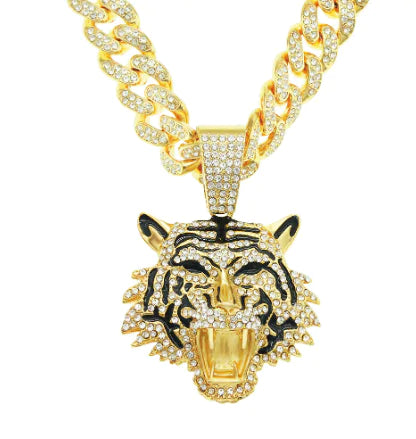 Roar of Glam: Sparkling Tiger Necklace