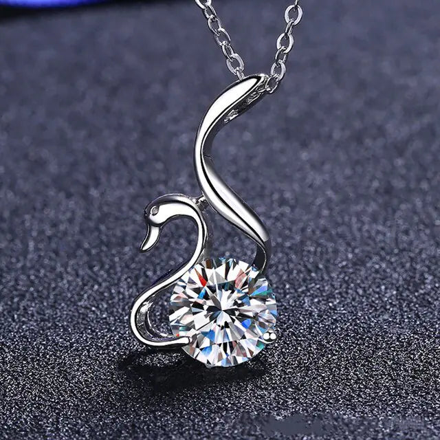 Diamond Swan Necklace
