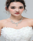 Bridal Jewelry Set - Rhinestone Necklace and Chain