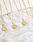 Chic Hexagon Letter Necklace