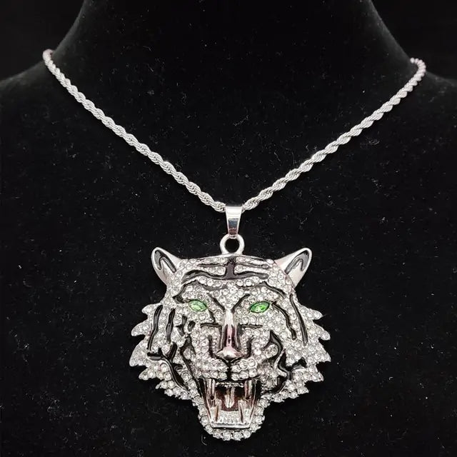 Roar of Glam: Sparkling Tiger Necklace