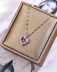 Crystal Tides Ocean Heart Necklace