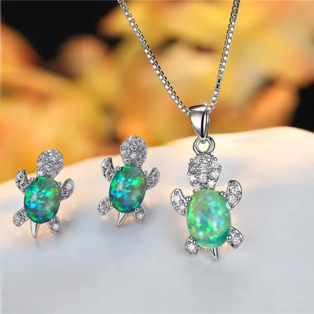 Turtle Tranquility Necklace Earring Set