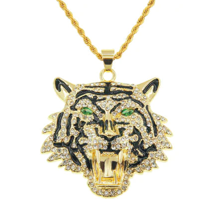 Roar of Glam: Sparkling Tiger Necklace