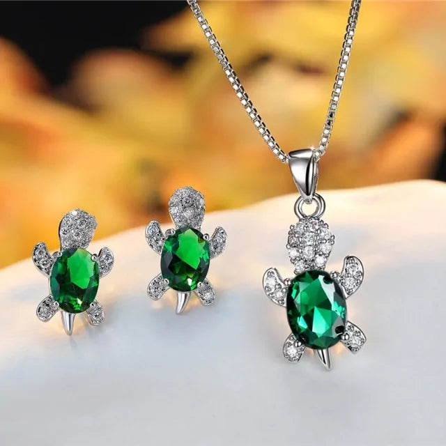 Turtle Tranquility Necklace Earring Set