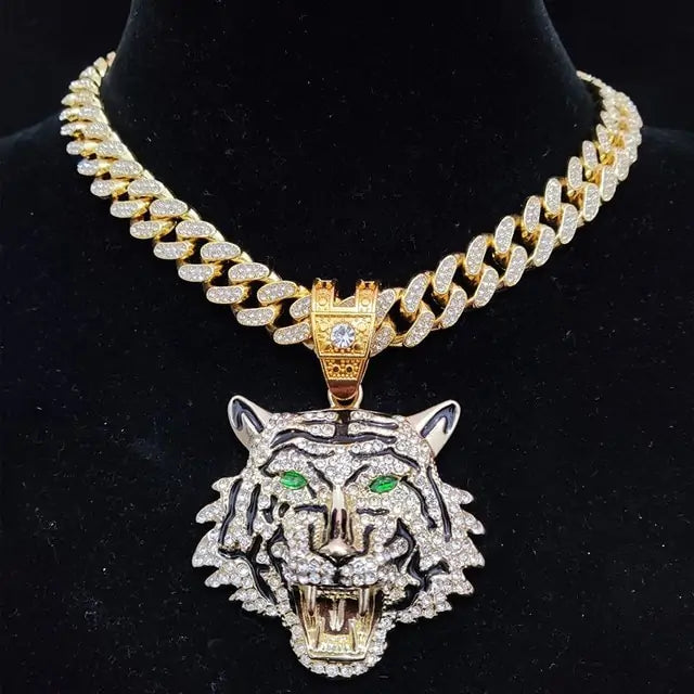 Roar of Glam: Sparkling Tiger Necklace