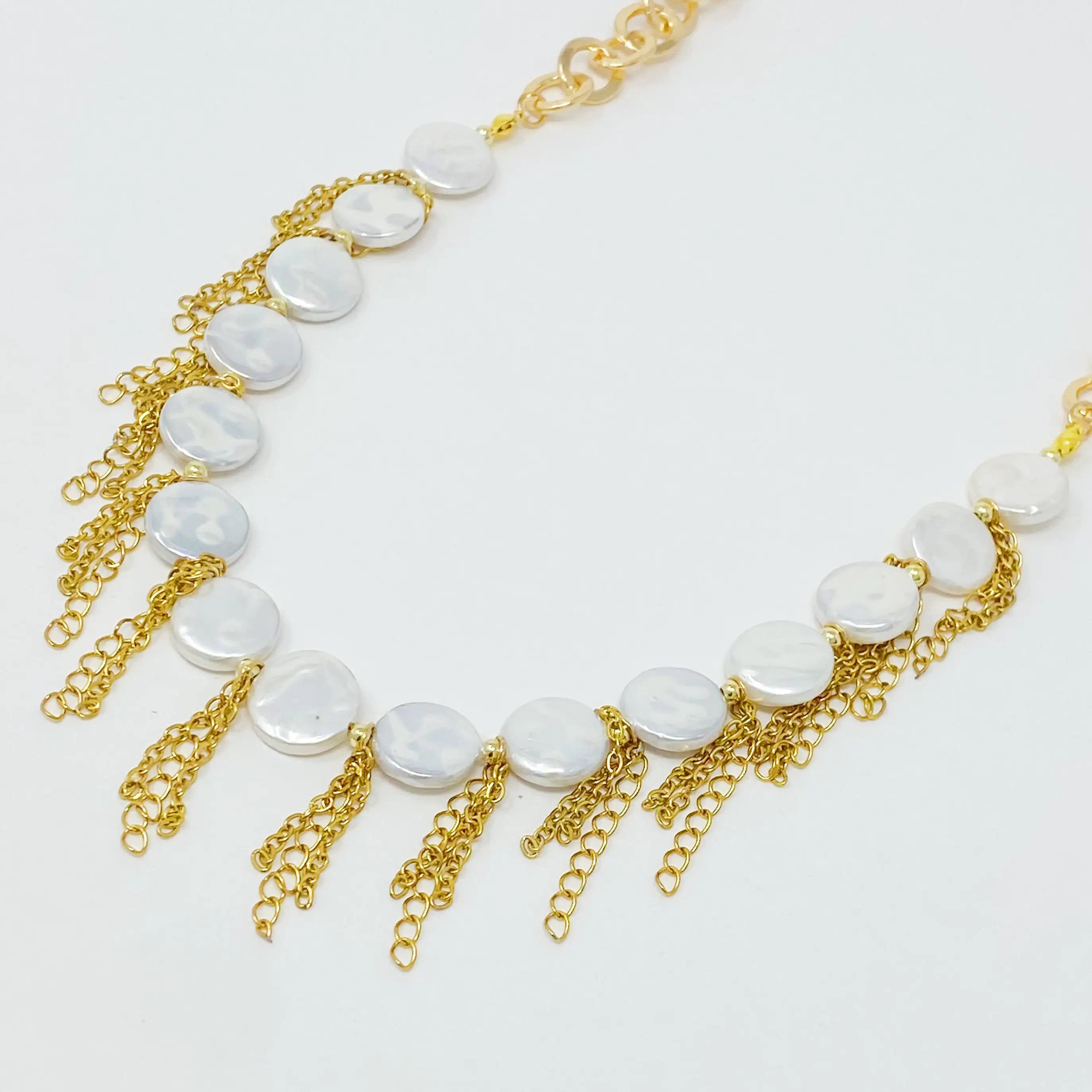 Pearl Shell Chain Cascade Necklace – Kiona Kendrick